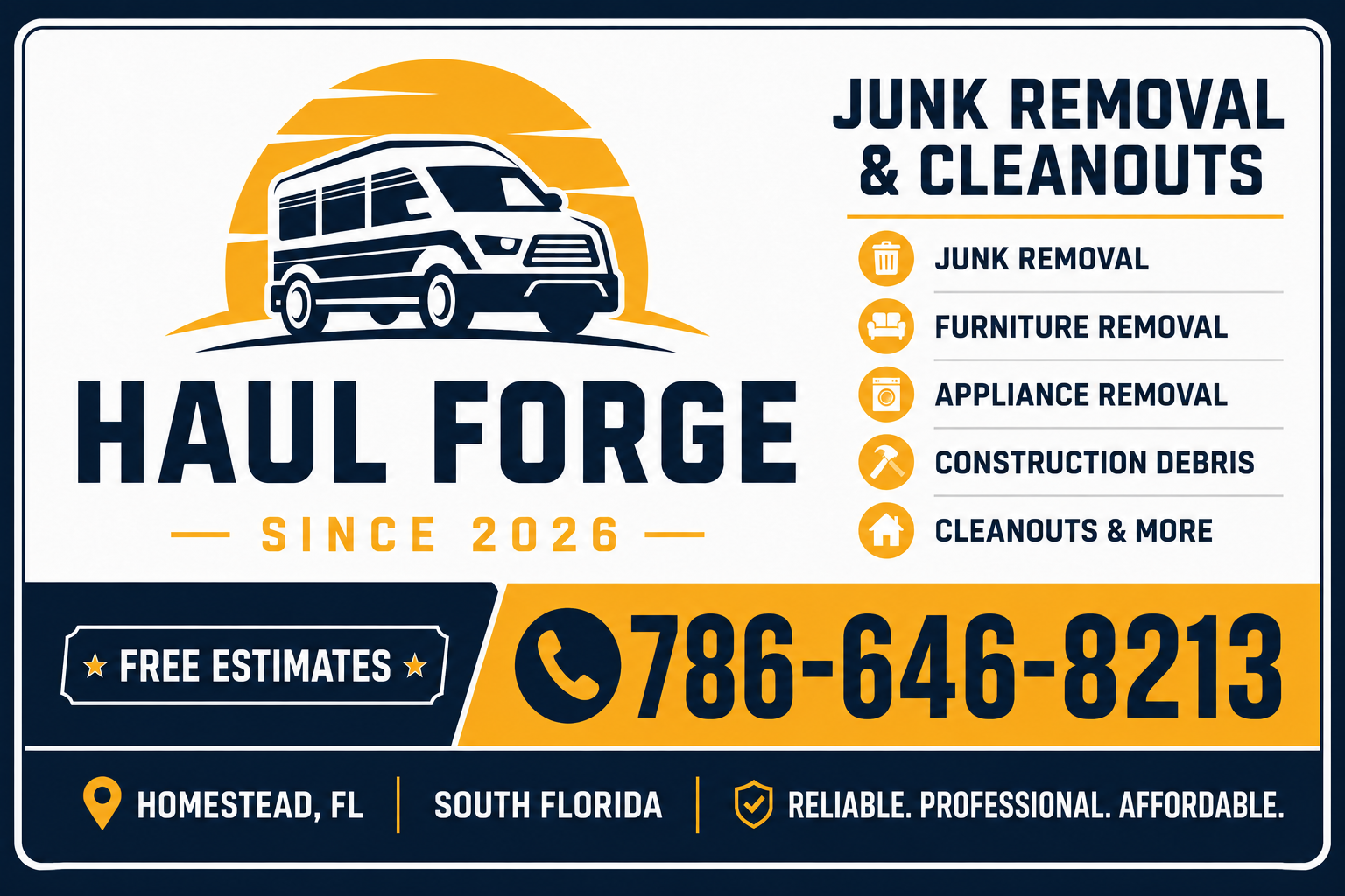 Haul Forge junk removal and cleanouts service flyer